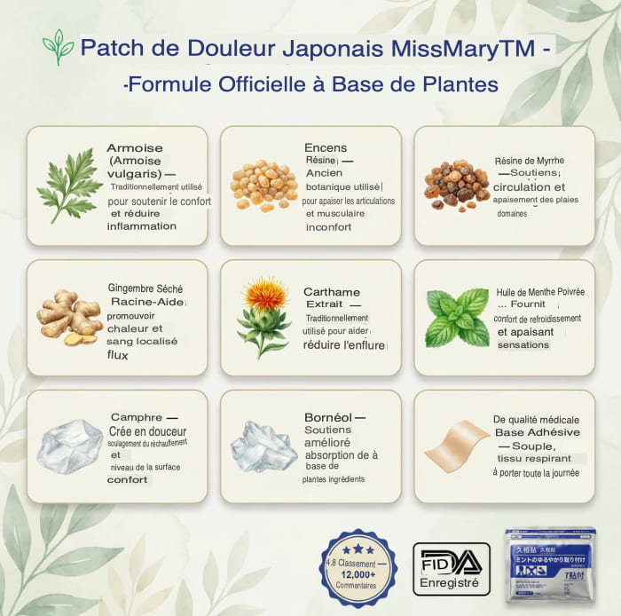 Kampai — Patch Anti-Douleur Japonais 8h | 9 Plantes Naturelles"