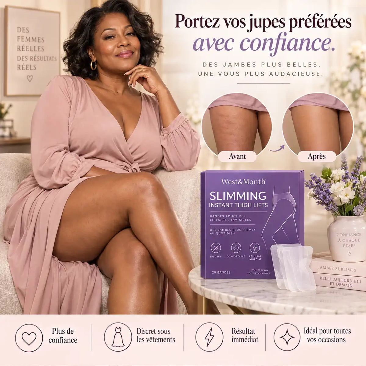 Skin Lift Tape™ – Bandes Liftantes Invisibles pour Jambes, Bras & Corps