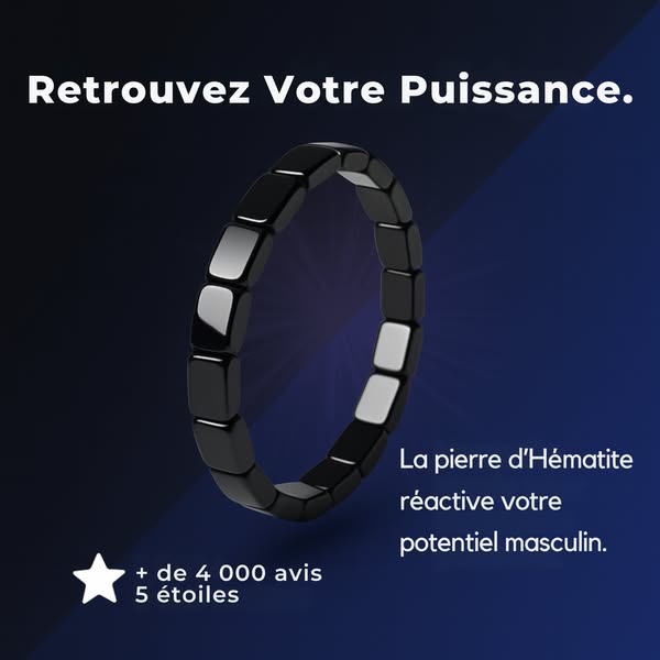 Bracelet en Hématite Authentique Équilibre, Force et Énergie Naturelle