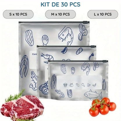 Lot de 30 Sacs de Conservation Alimentaire Réutilisables en AluminiumLot de 30 Sacs de Conservation Alimentaire Réutilisables en Aluminium