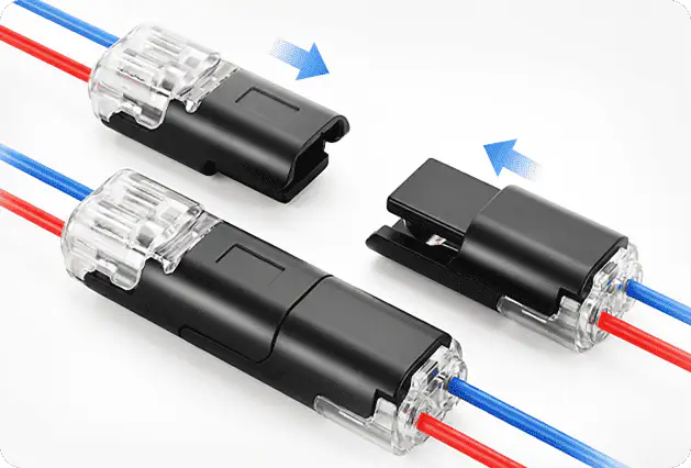 🔌 Connecteur Enfichable 2 Fils avec Clip de Verrouillage — Lot de 50