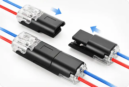 🔌 Connecteur Enfichable 2 Fils avec Clip de Verrouillage — Lot de 50