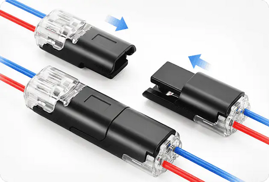 🔌 Connecteur Enfichable 2 Fils avec Clip de Verrouillage — Lot de 50