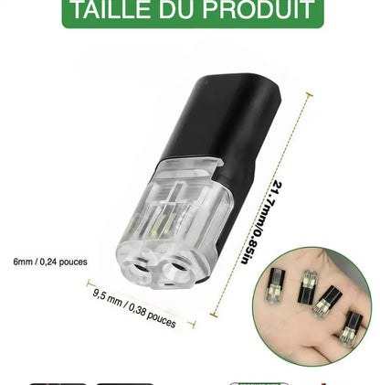 🔌Connecteur ENFICHABLE À 2 FILSAVEC CLIP DE VERROUILLAGE