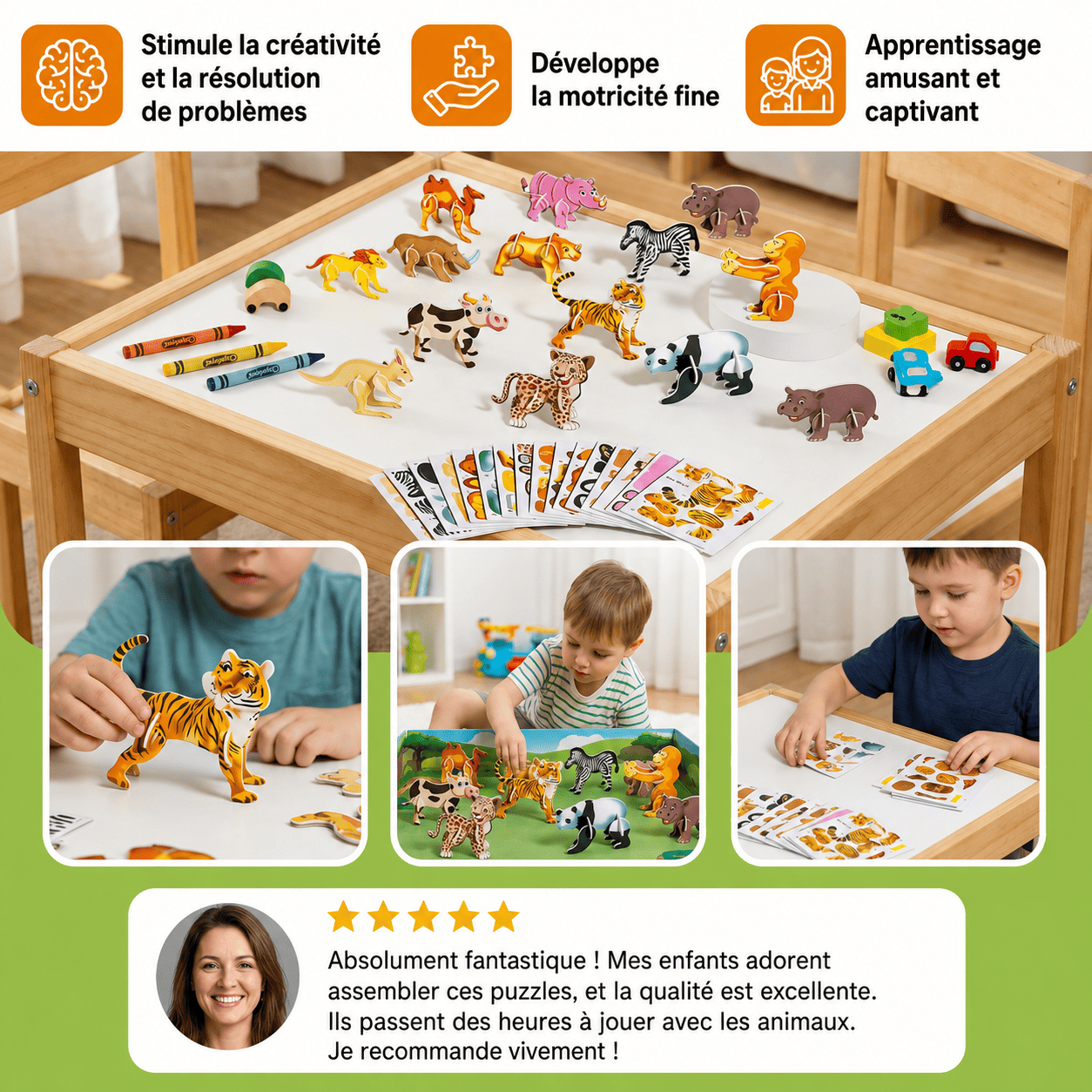 Puzzle 3D de dessin animé pour enfants