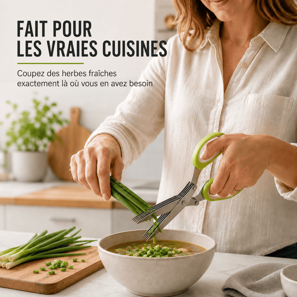 Ciseaux Coupe-Herbes 5 Lames – Découpe Rapide & Uniforme