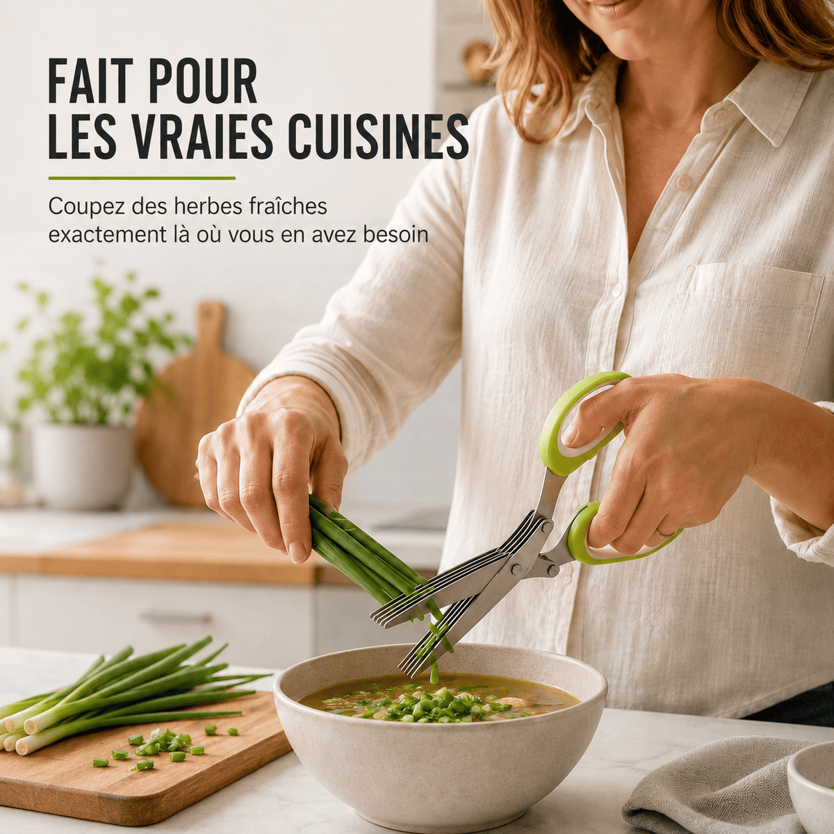 Ciseaux Coupe-Herbes 5 Lames – Découpe Rapide & Uniforme