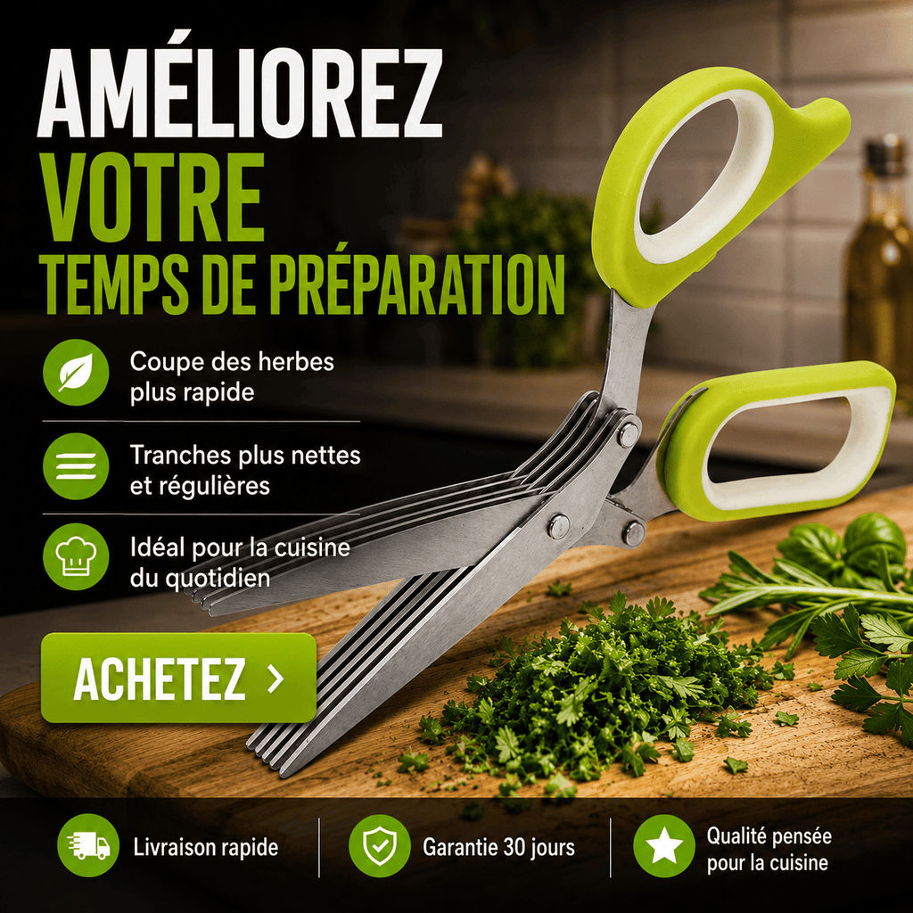 Ciseaux Coupe-Herbes 5 Lames – Découpe Rapide & Uniforme