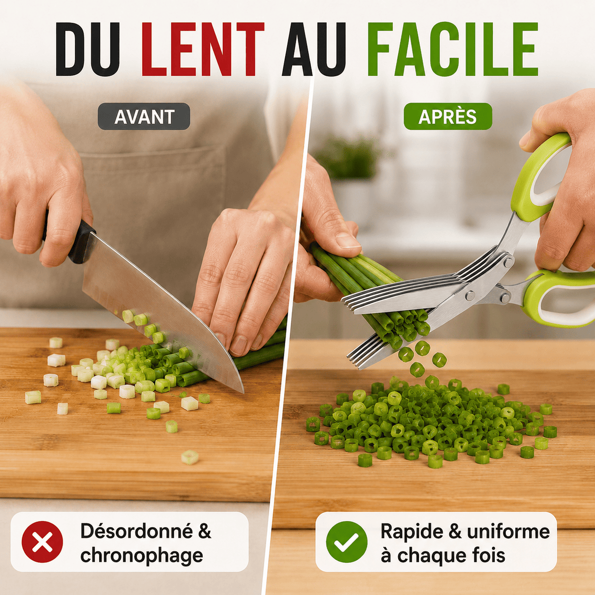 Ciseaux Coupe-Herbes 5 Lames – Découpe Rapide & Uniforme