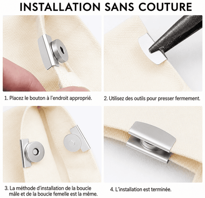 🧷Fermoir magnétique invisible pour sacs, vêtements et loisirs créatifs✨
