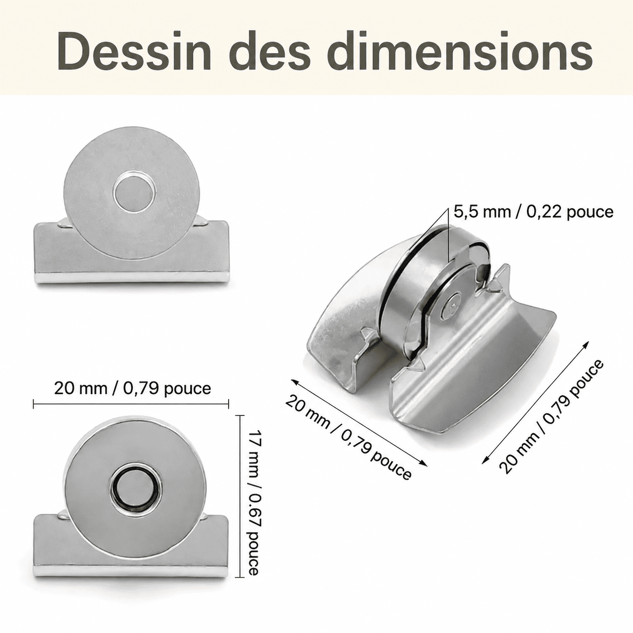 🧷Fermoir magnétique invisible pour sacs, vêtements et loisirs créatifs✨