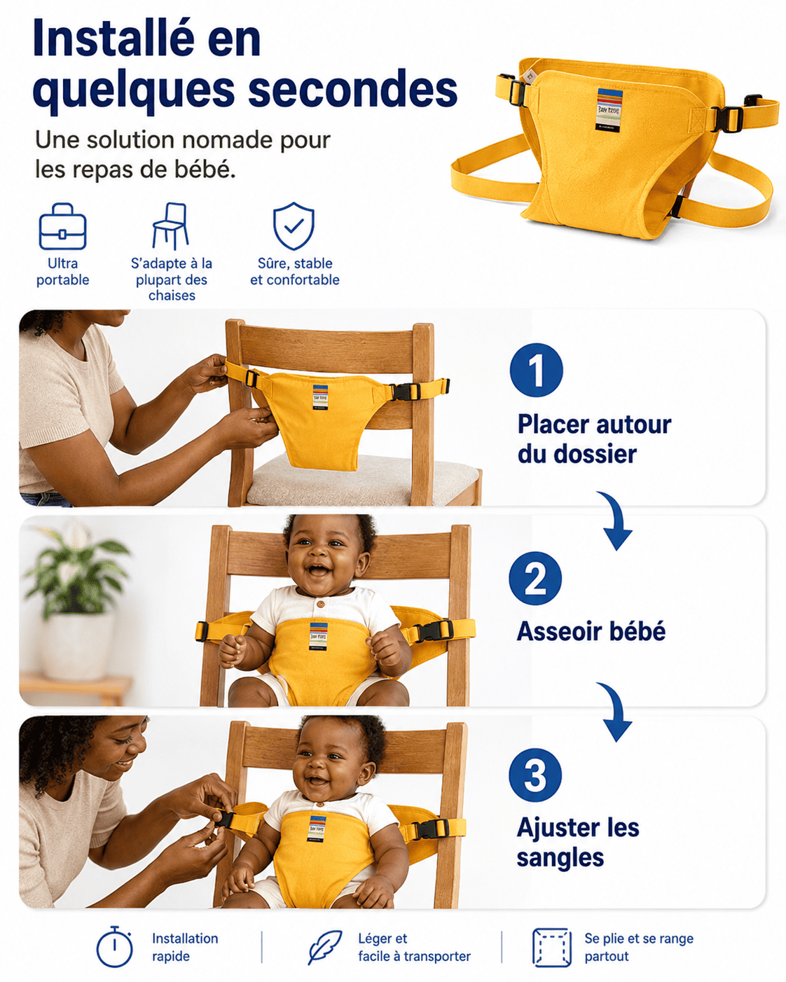 Harnais universel pour chaise de salle à manger