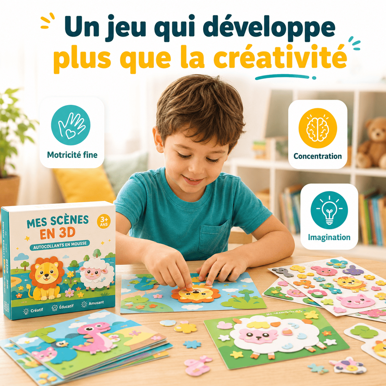 Kit de Stickers Créatifs 3D pour Enfants