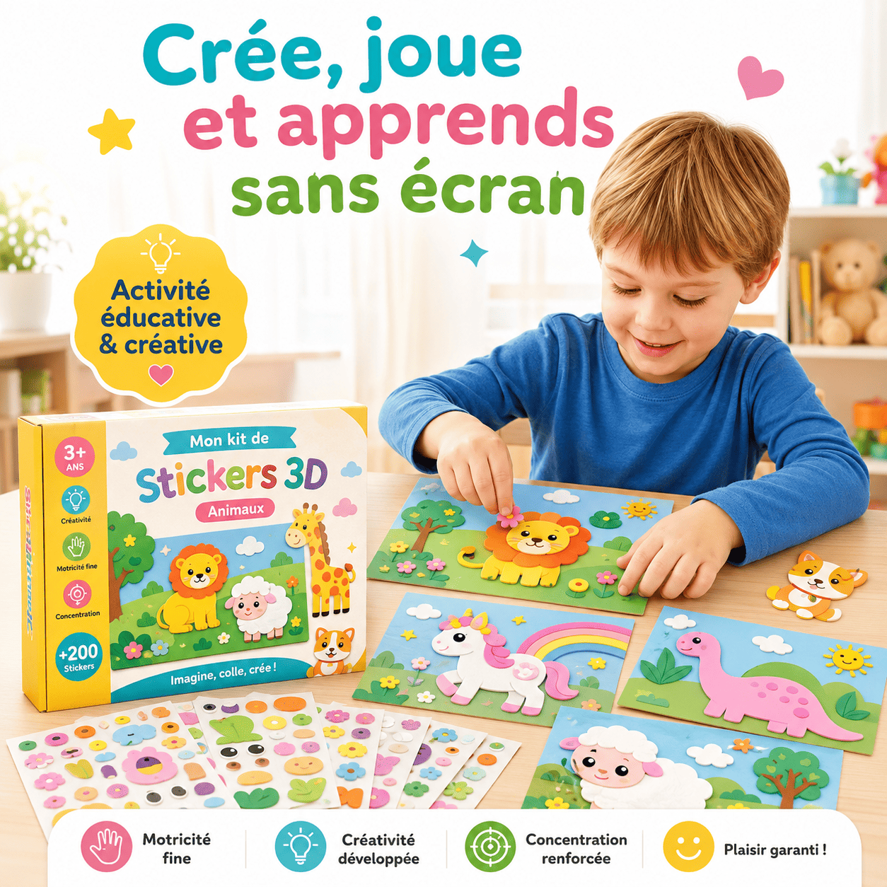 Kit de Stickers Créatifs 3D pour Enfants