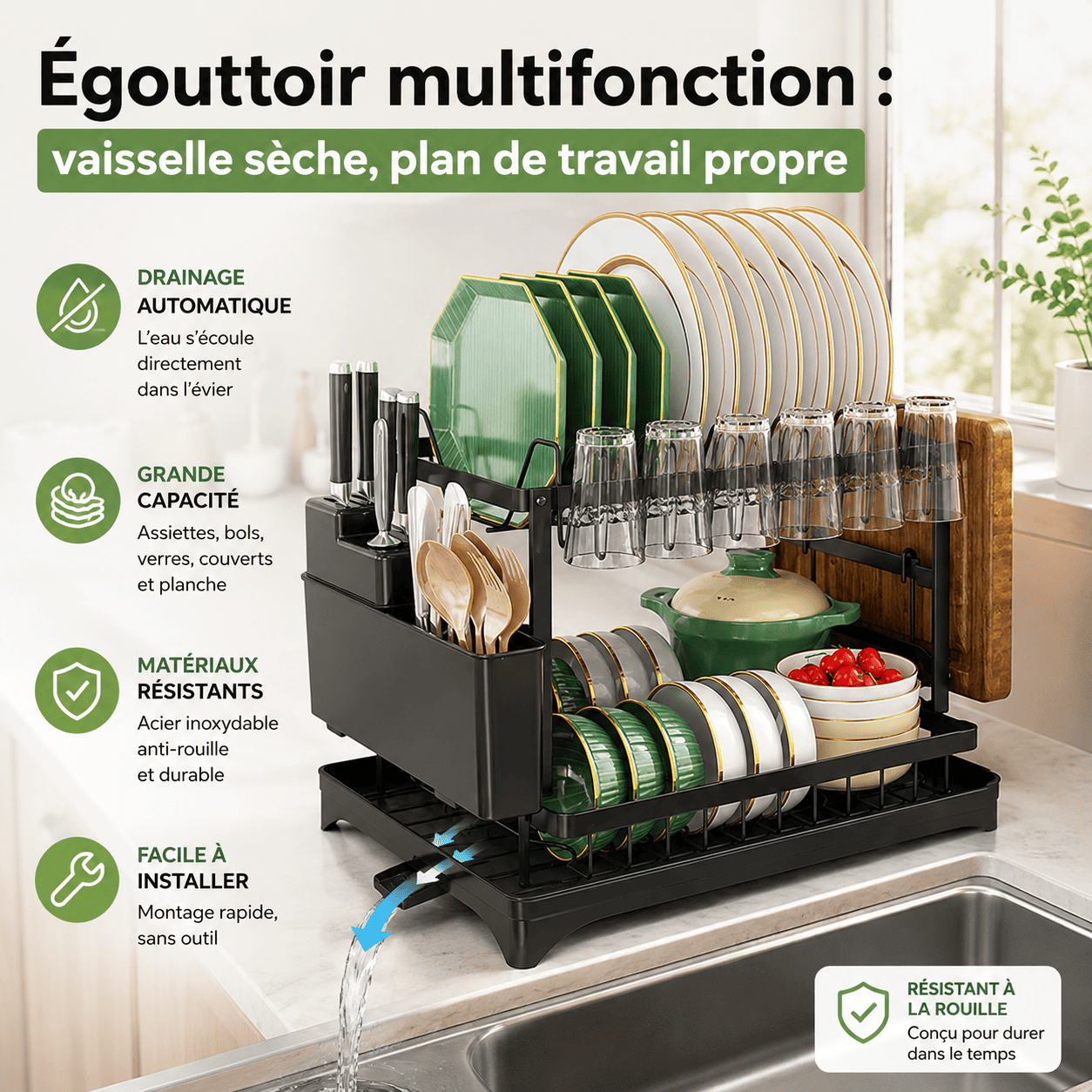 Égouttoir multifonctionnel – Drainable