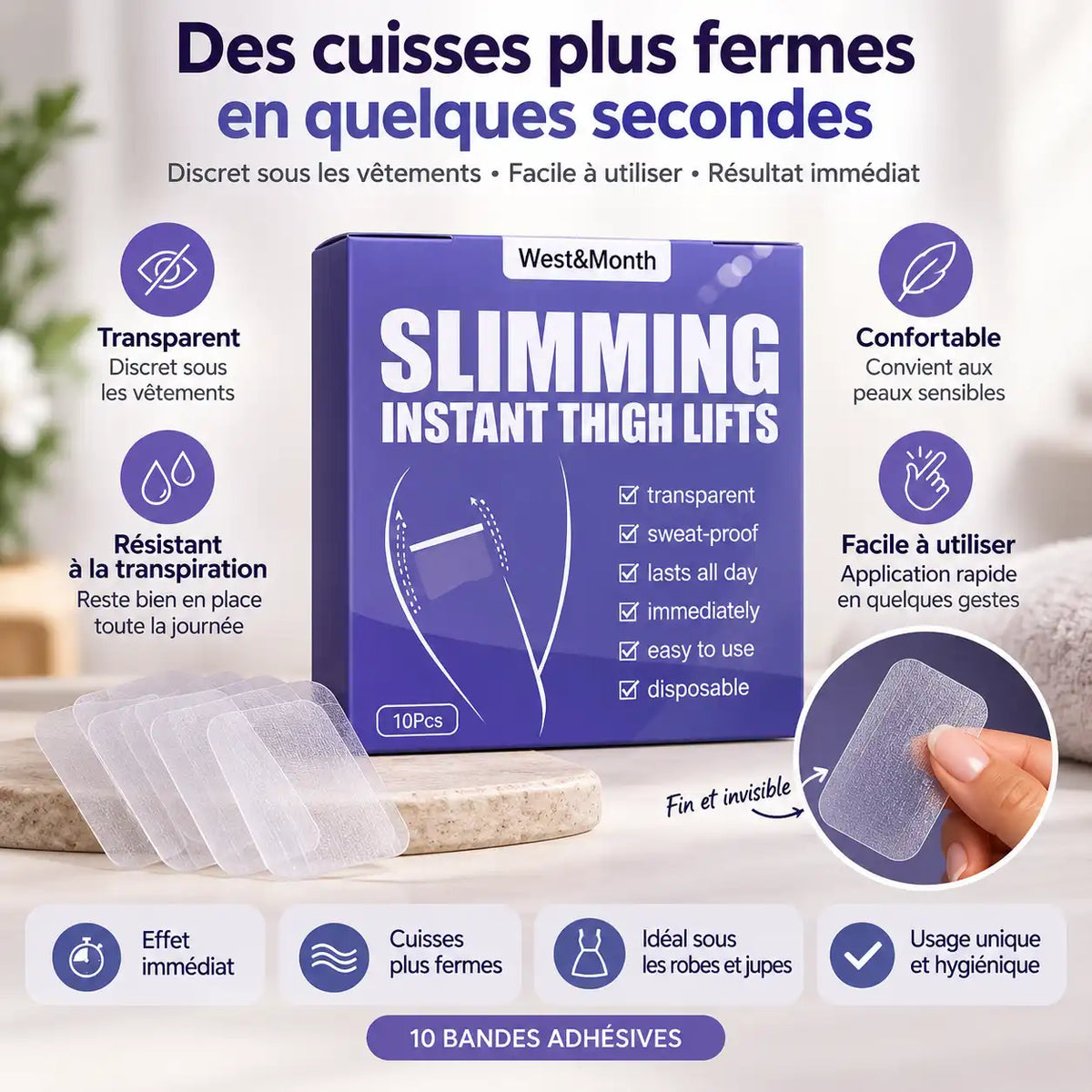 Skin Lift Tape™ – Bandes Liftantes Invisibles pour Jambes, Bras & Corps