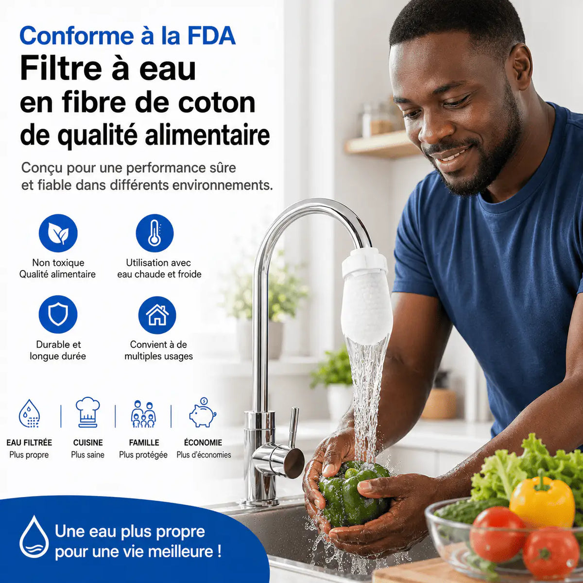 Filtres anti-sédiments pour robinet  une eau plus propre directement au robinet