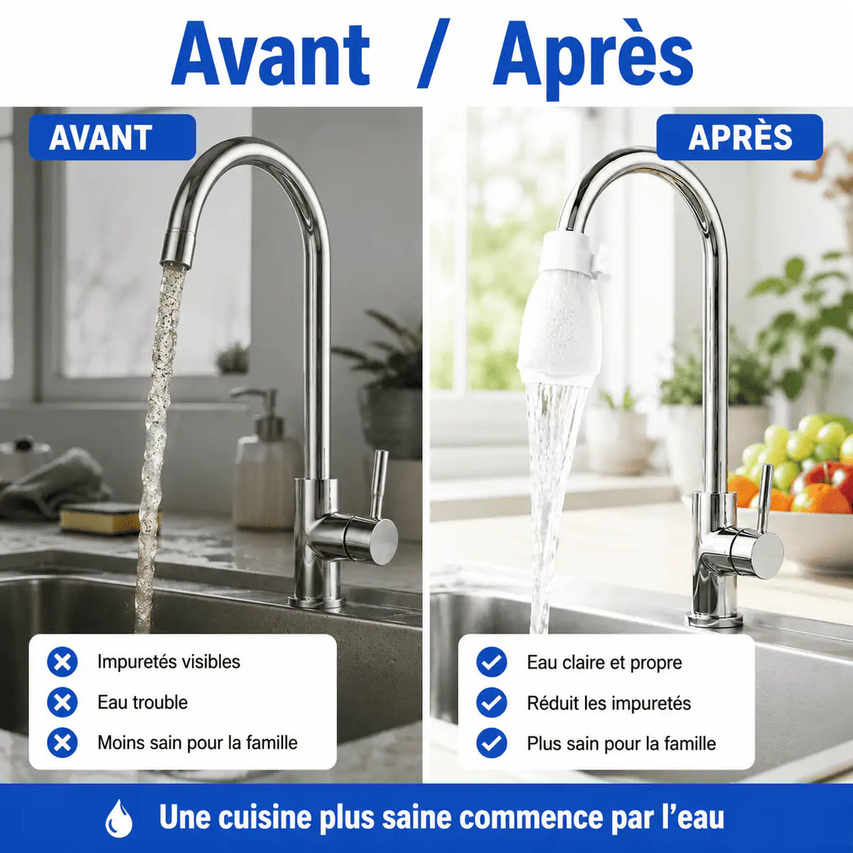 Filtres anti-sédiments pour robinet  une eau plus propre directement au robinet
