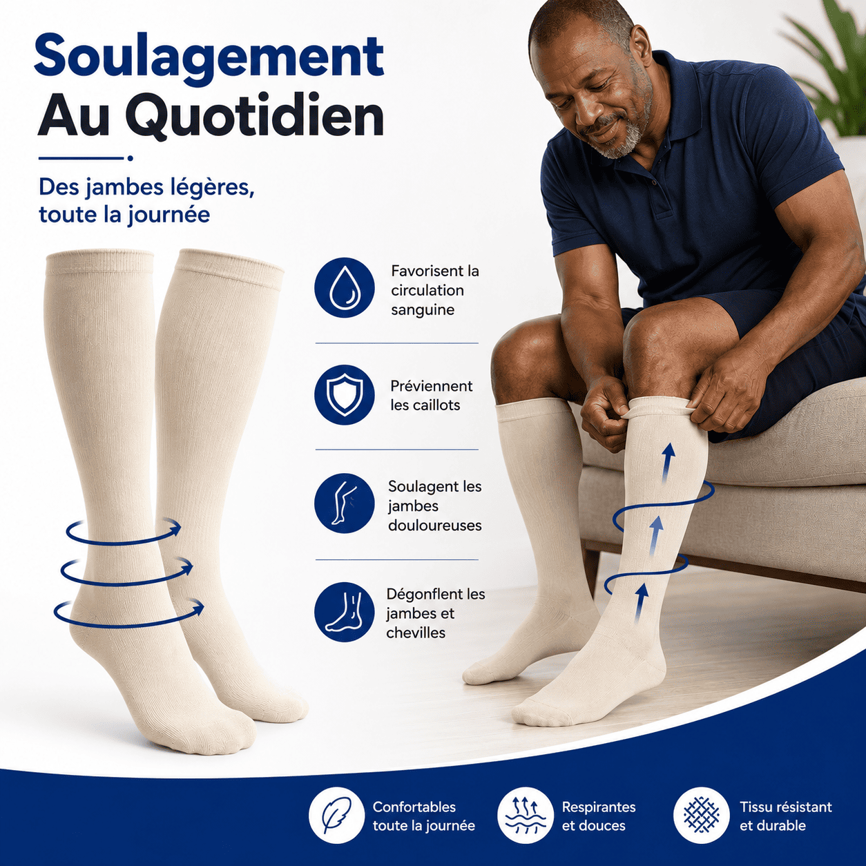 LEVARA — Chaussettes de compression | Jambes légères toute la journée