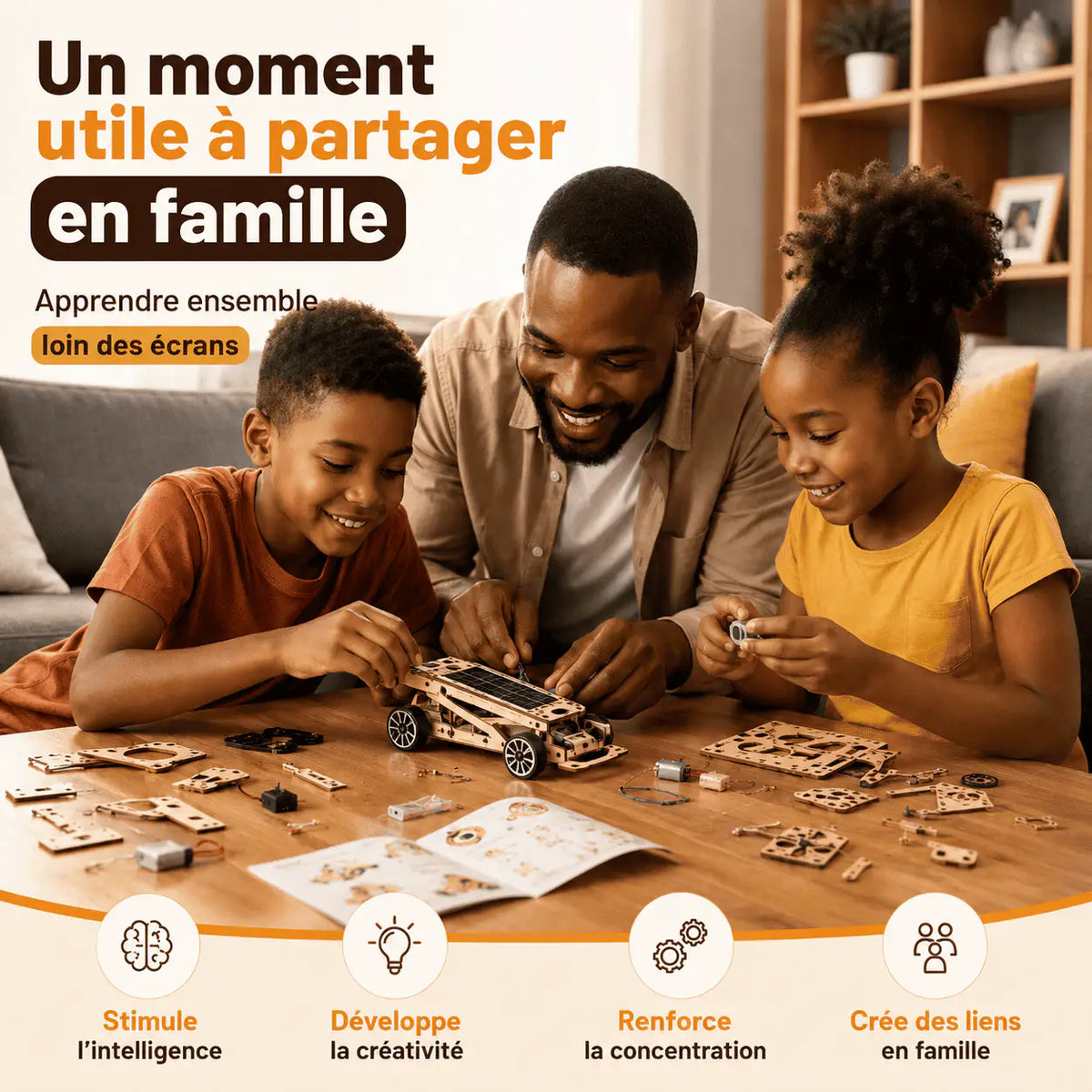 🧠 Kit STEM Petit Génie –  Projets Scientifiques à Construire Dès 6 Ans