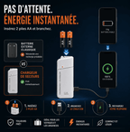 Chargeur SOS à piles AA — ton téléphone se rallume, même sans courant