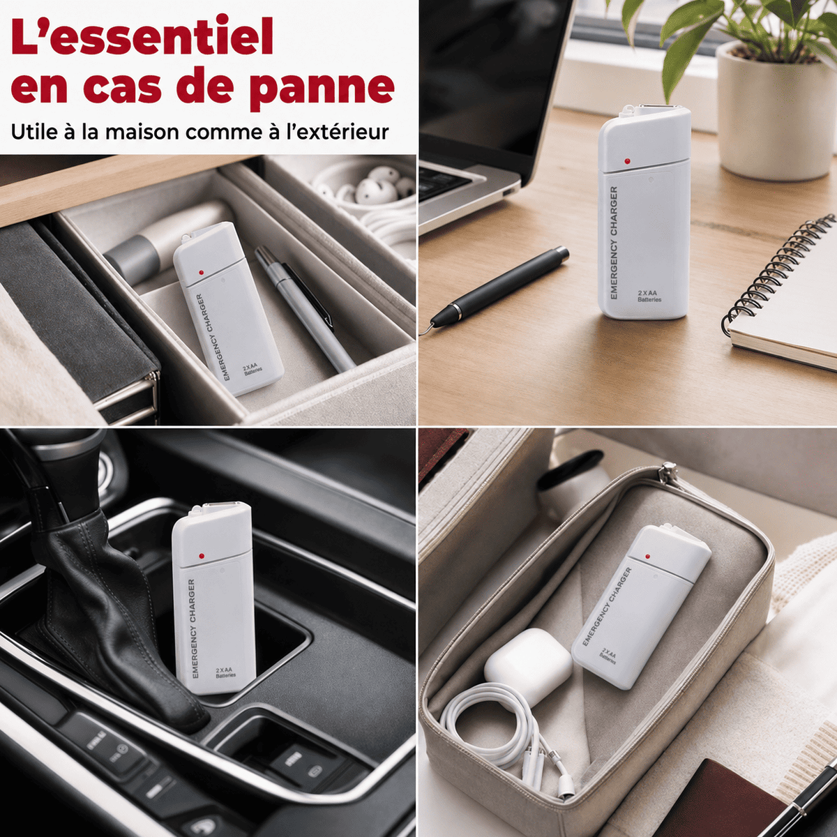 Chargeur SOS à piles AA — ton téléphone se rallume, même sans courant