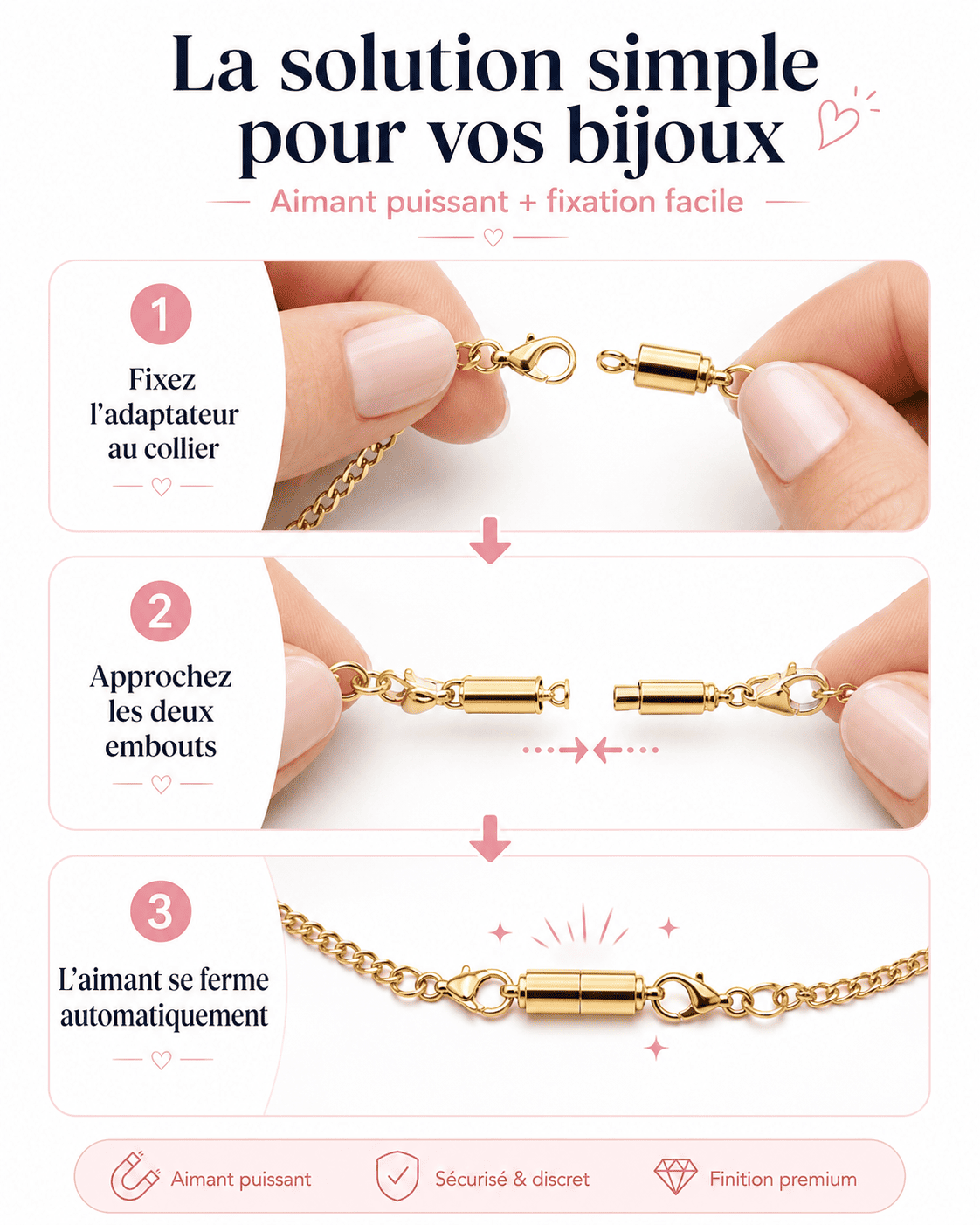 🔥 fermetures magnétiques pour colliers