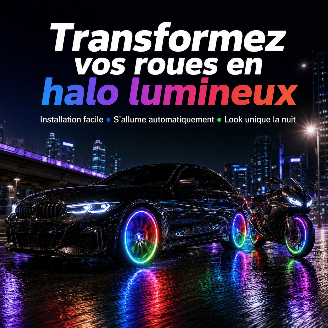 Lumières LED intelligentes pour roues