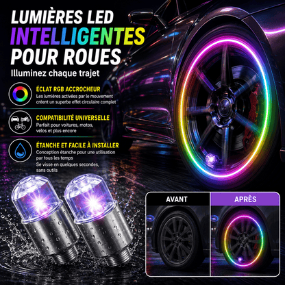 Lumières LED intelligentes pour roues