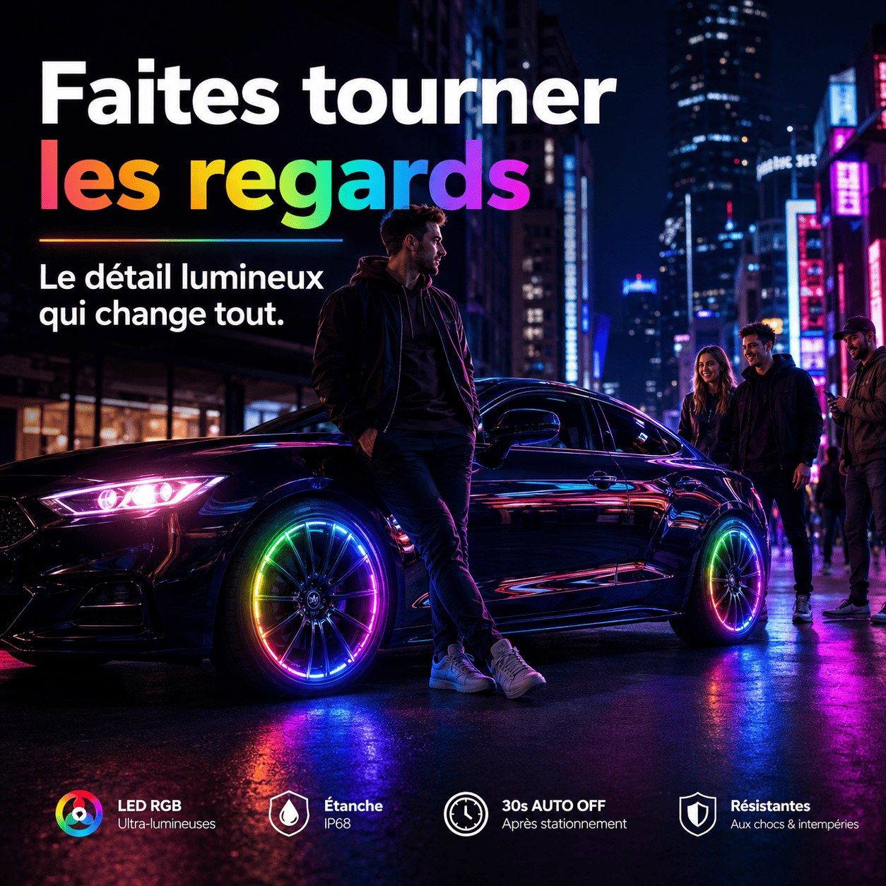 Lumières LED intelligentes pour roues