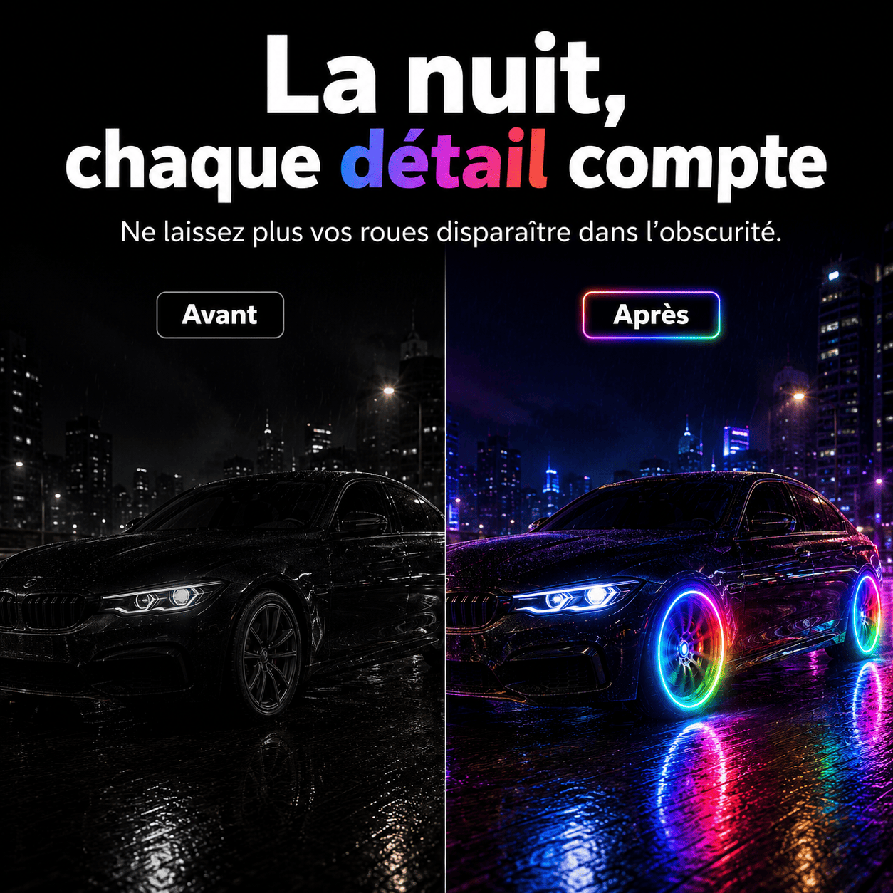 Lumières LED intelligentes pour roues
