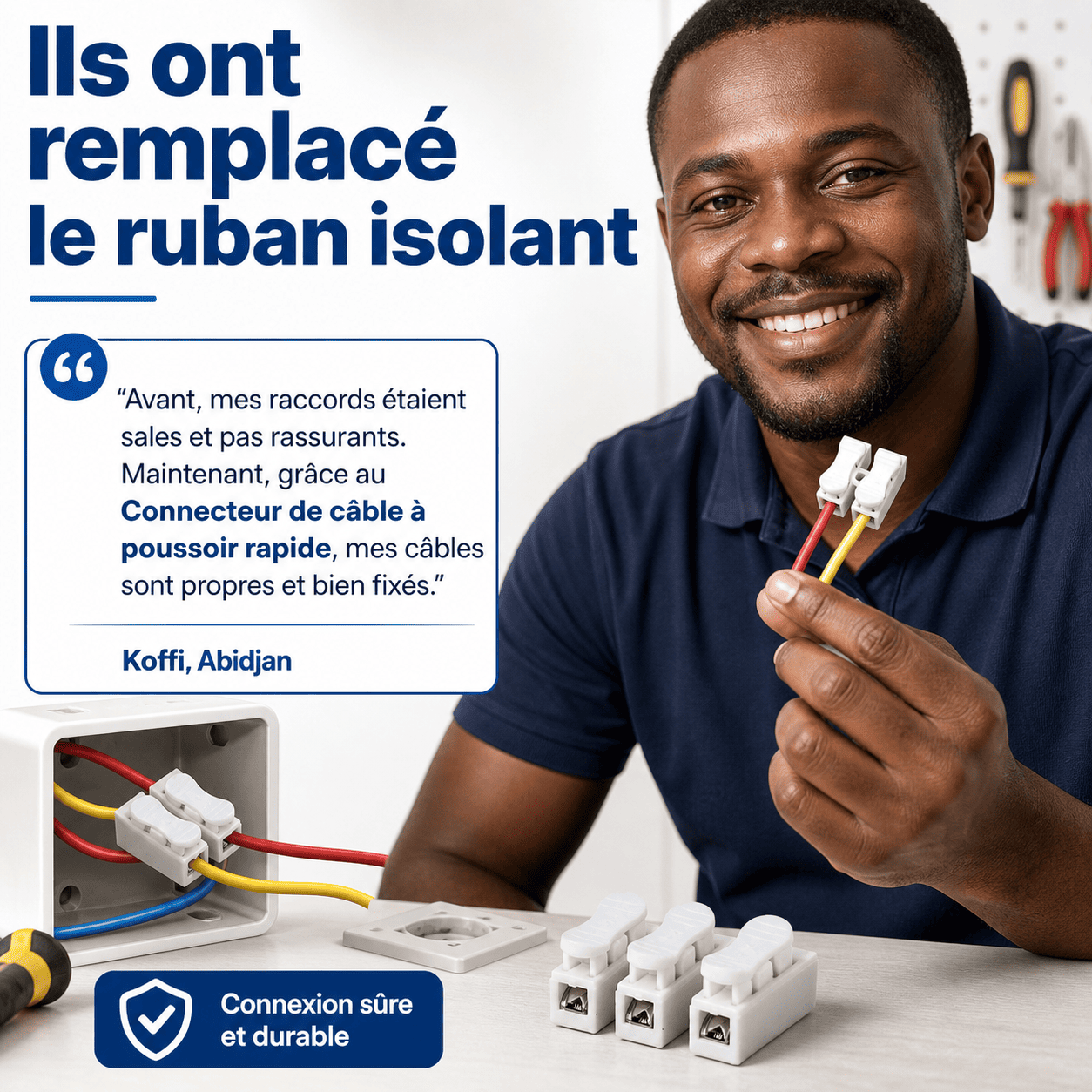 ⚡Connecteur de Câble à Poussoir Rapide
