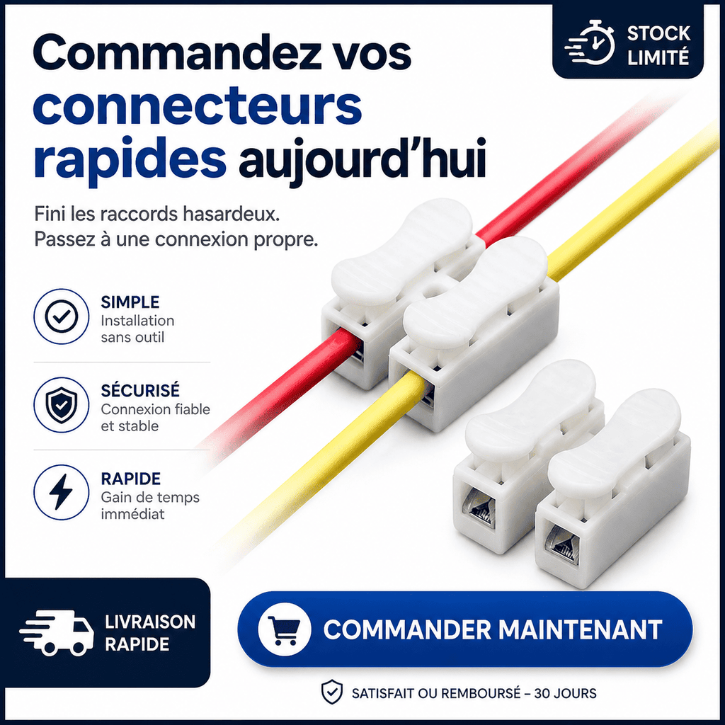 ⚡Connecteur de Câble à Poussoir Rapide