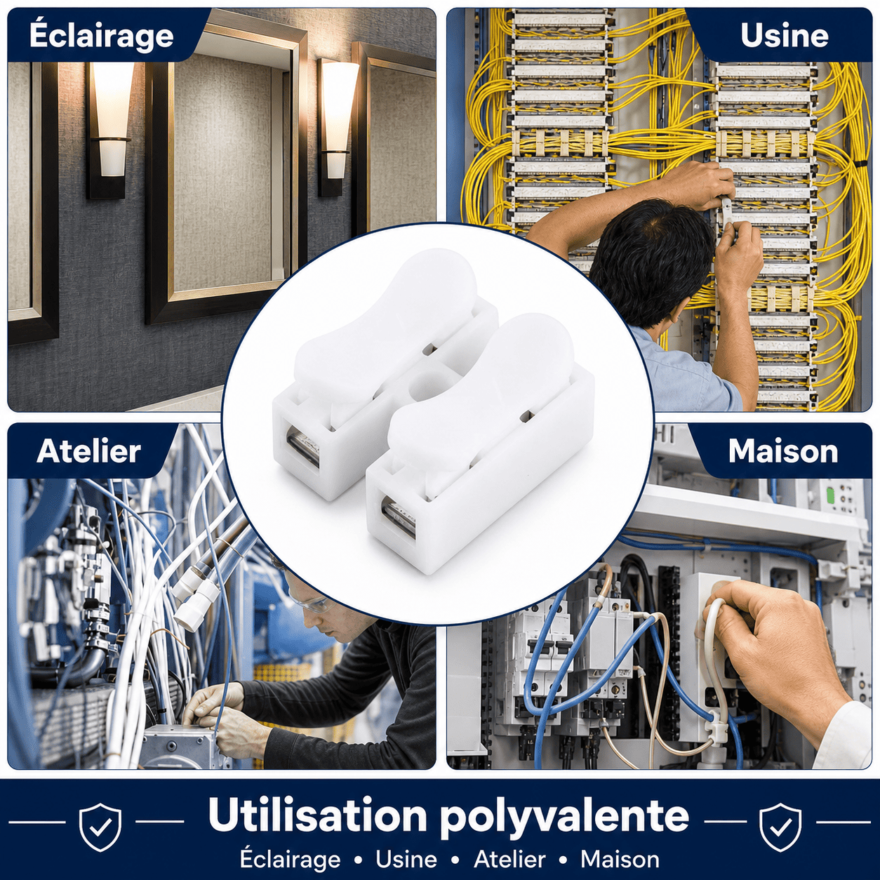 ⚡Connecteur de Câble à Poussoir Rapide