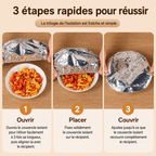 Couvercle Isolant en Feuille d’Aluminium – Garde les Plats Chauds, Compatible Micro-ondes & Réutilisable