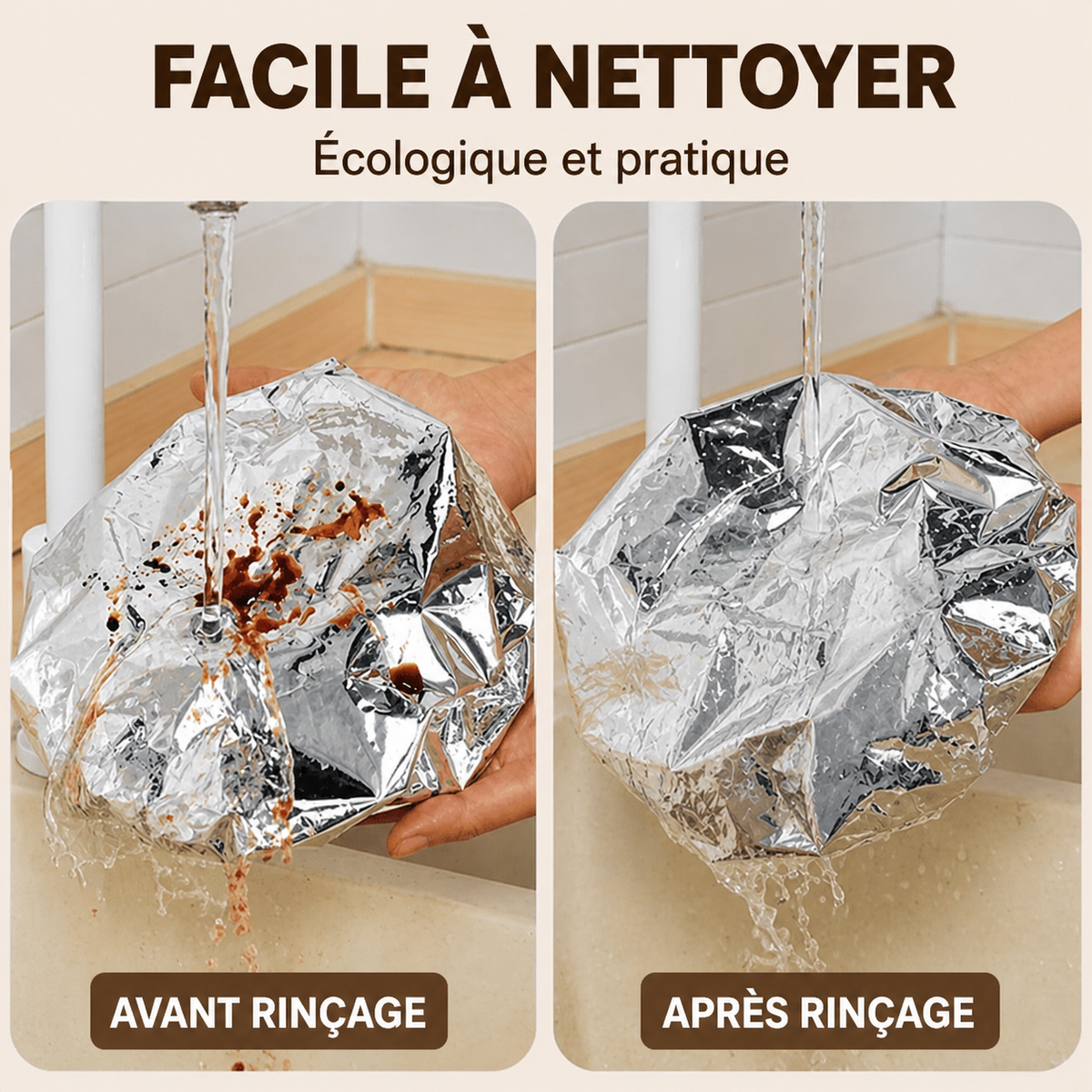 Couvercle Isolant en Feuille d’Aluminium – Garde les Plats Chauds, Compatible Micro-ondes & Réutilisable