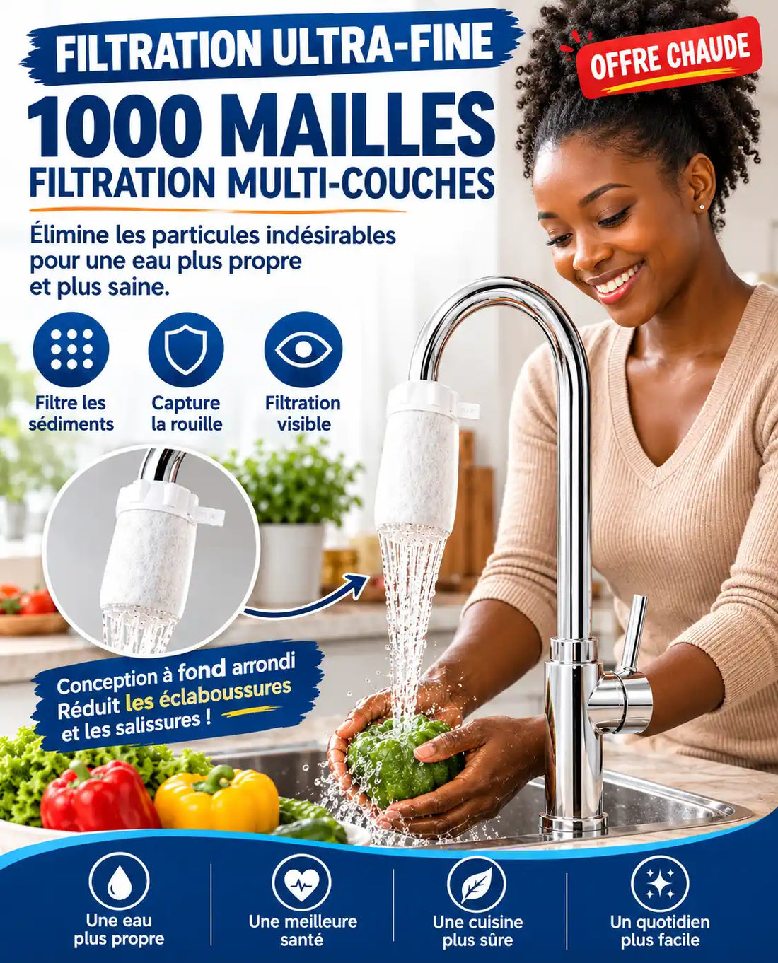 Filtres anti-sédiments pour robinet  une eau plus propre directement au robinet