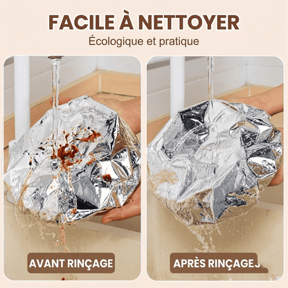 Couvercle Isolant en Feuille d’Aluminium – Garde les Plats Chauds, Compatible Micro-ondes & Réutilisable