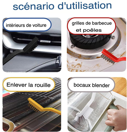 Lots de 11 brosses de nettoyage à poils durs pour cuisine, salle de bain, coin, joint, évier, tasse, théière, bouteille