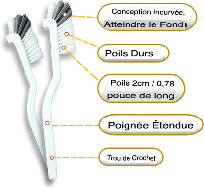 Lots de 11 brosses de nettoyage à poils durs pour cuisine, salle de bain, coin, joint, évier, tasse, théière, bouteille