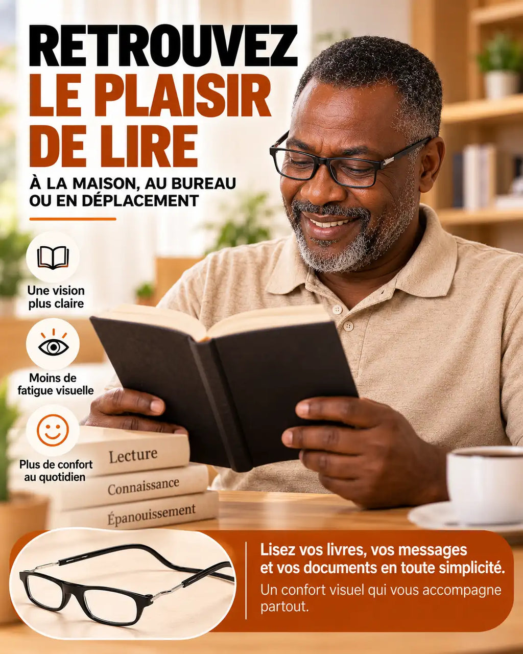 Lunettes de lecture magnétiques pliables  elles restent sur vous, vous ne les cherchez plus jamais