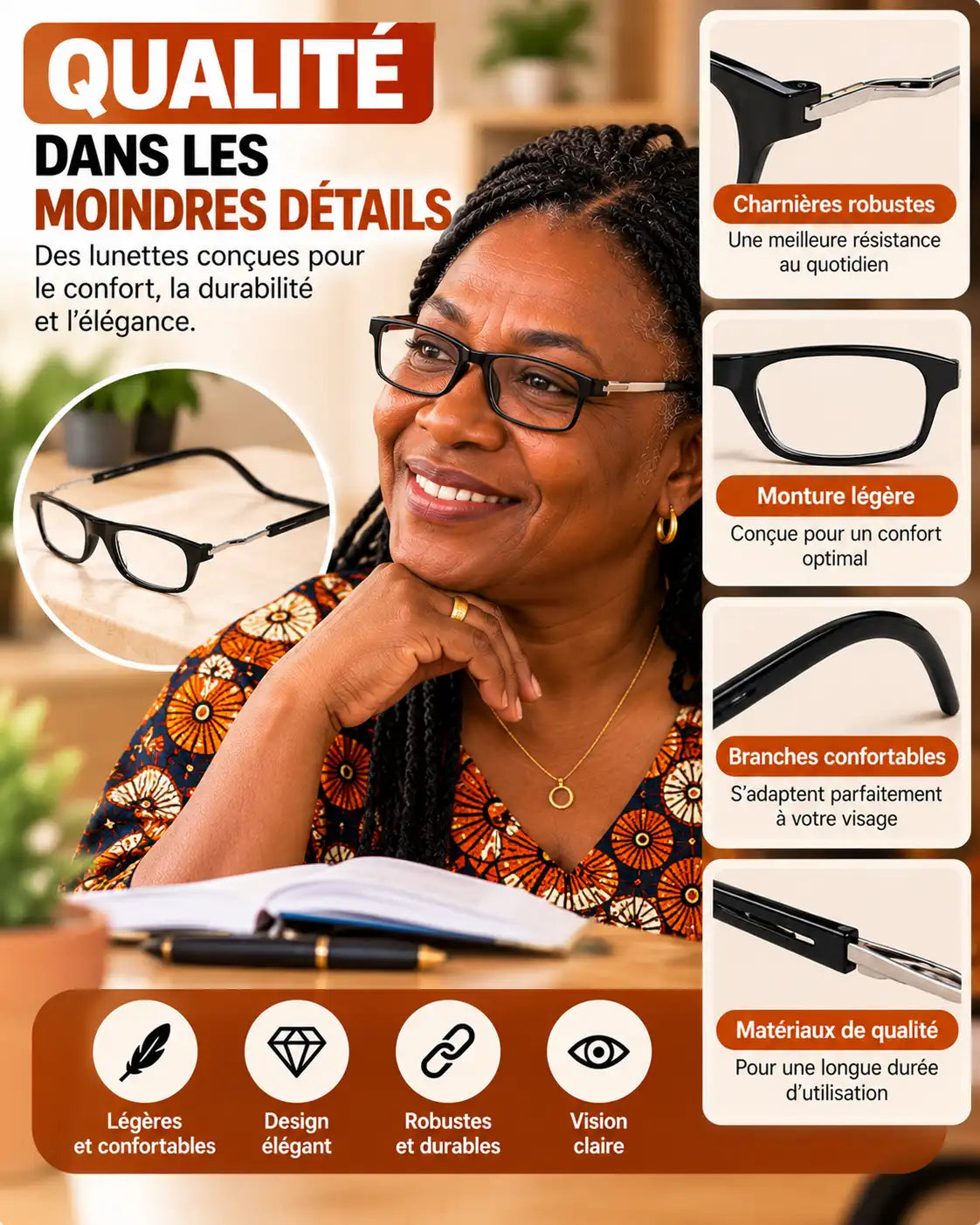 Lunettes de lecture magnétiques pliables  elles restent sur vous, vous ne les cherchez plus jamais